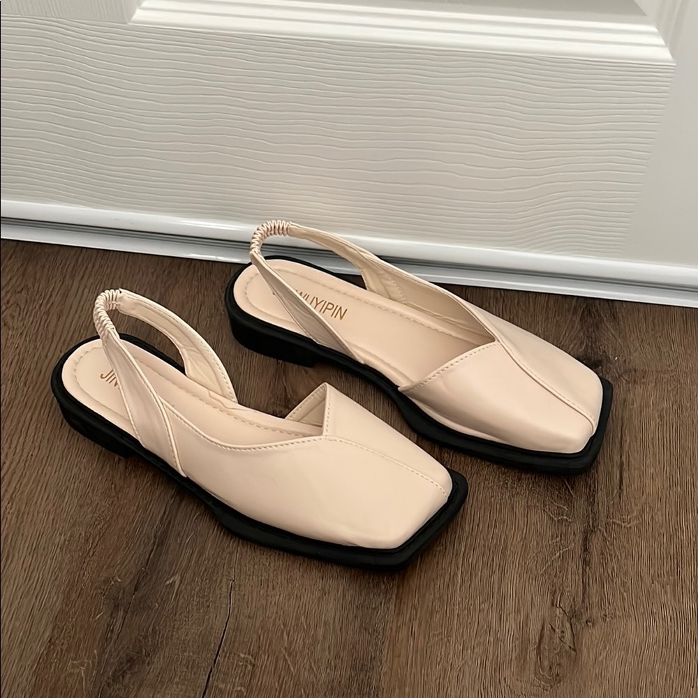 Women's Cream Slingback Shoes